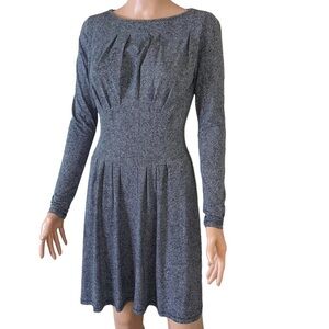 Michael Kors dress black white herring bone long sleeve back zip up SZ XS